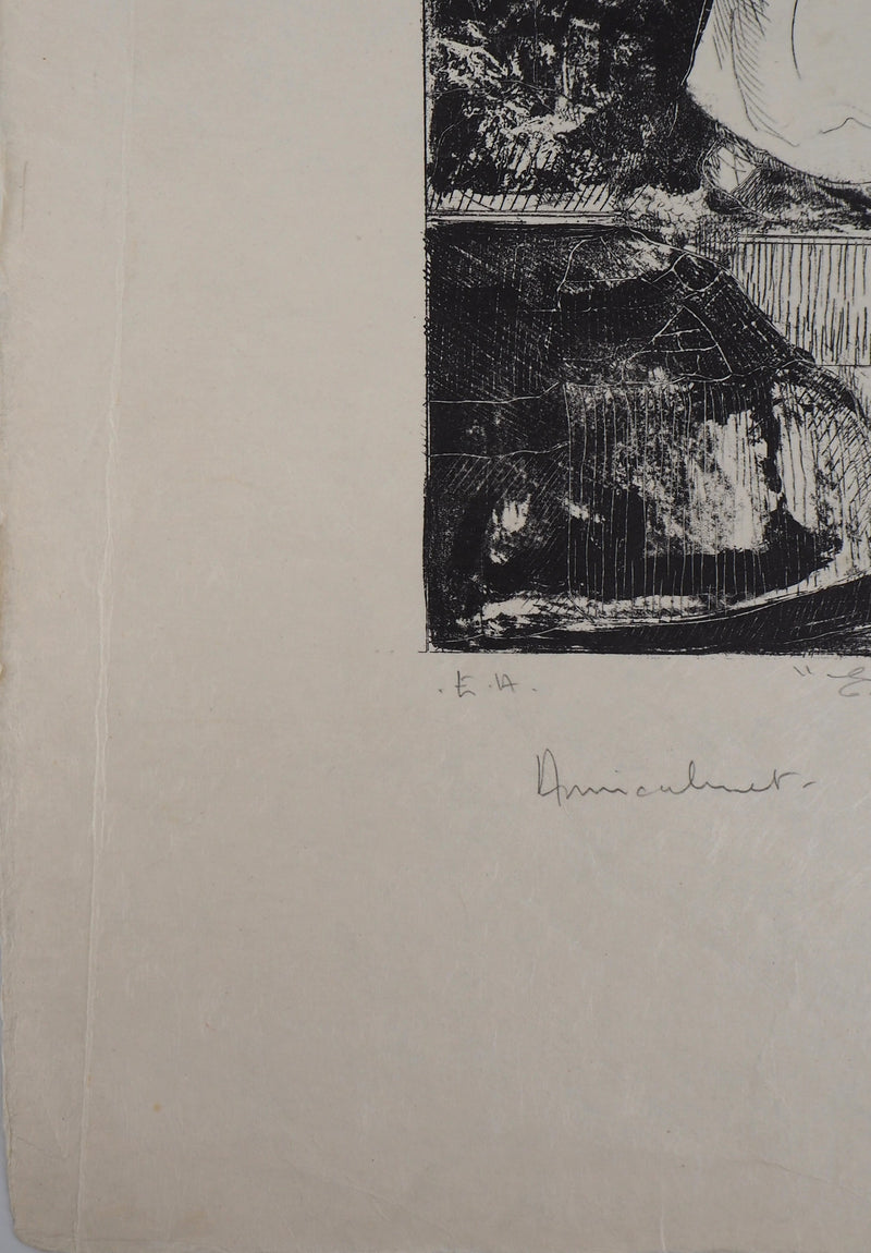 Guy RIBES : Visite - Lithographie (détail)