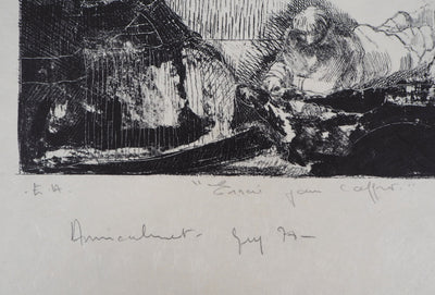 Guy RIBES : Visite - Lithographie (détail)