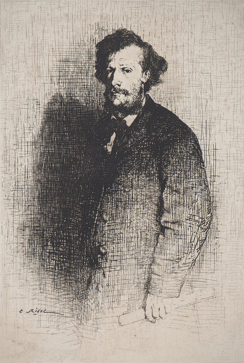 Théodule RIBOT : Portrait de M.A. CADART - Gravure