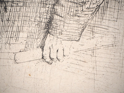 Théodule RIBOT : Portrait de M.A. CADART - Gravure (détail)
