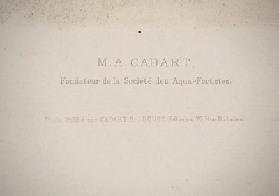 Théodule RIBOT : Portrait de M.A. CADART - Gravure (détail)
