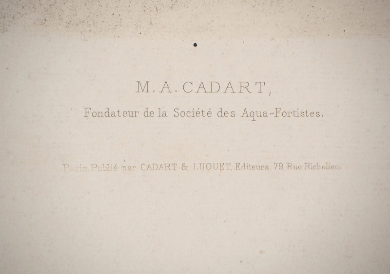 Théodule RIBOT : Portrait de M.A. CADART - Gravure (détail)