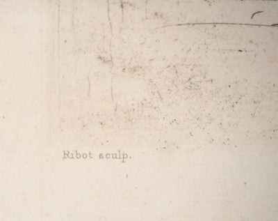 Théodule RIBOT : Portrait de M.A. CADART - Gravure (détail)