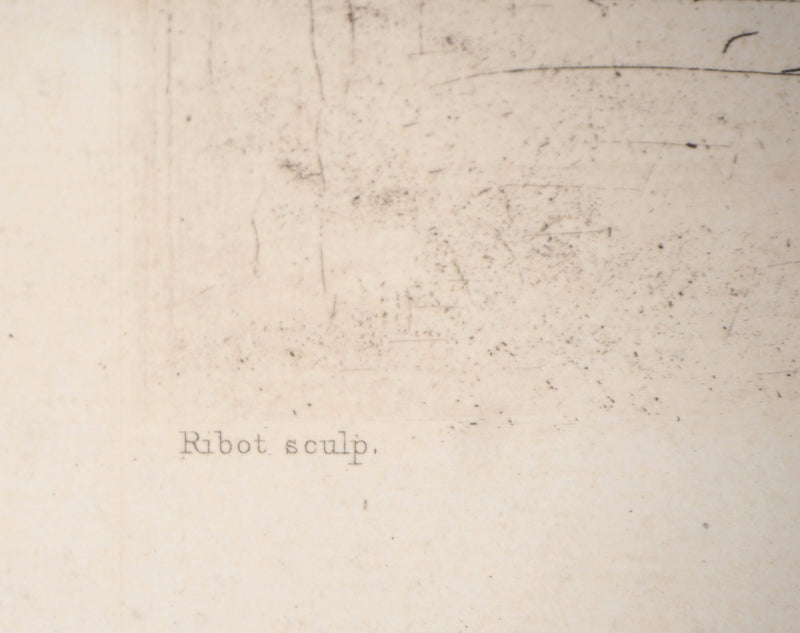 Théodule RIBOT : Portrait de M.A. CADART - Gravure (détail)