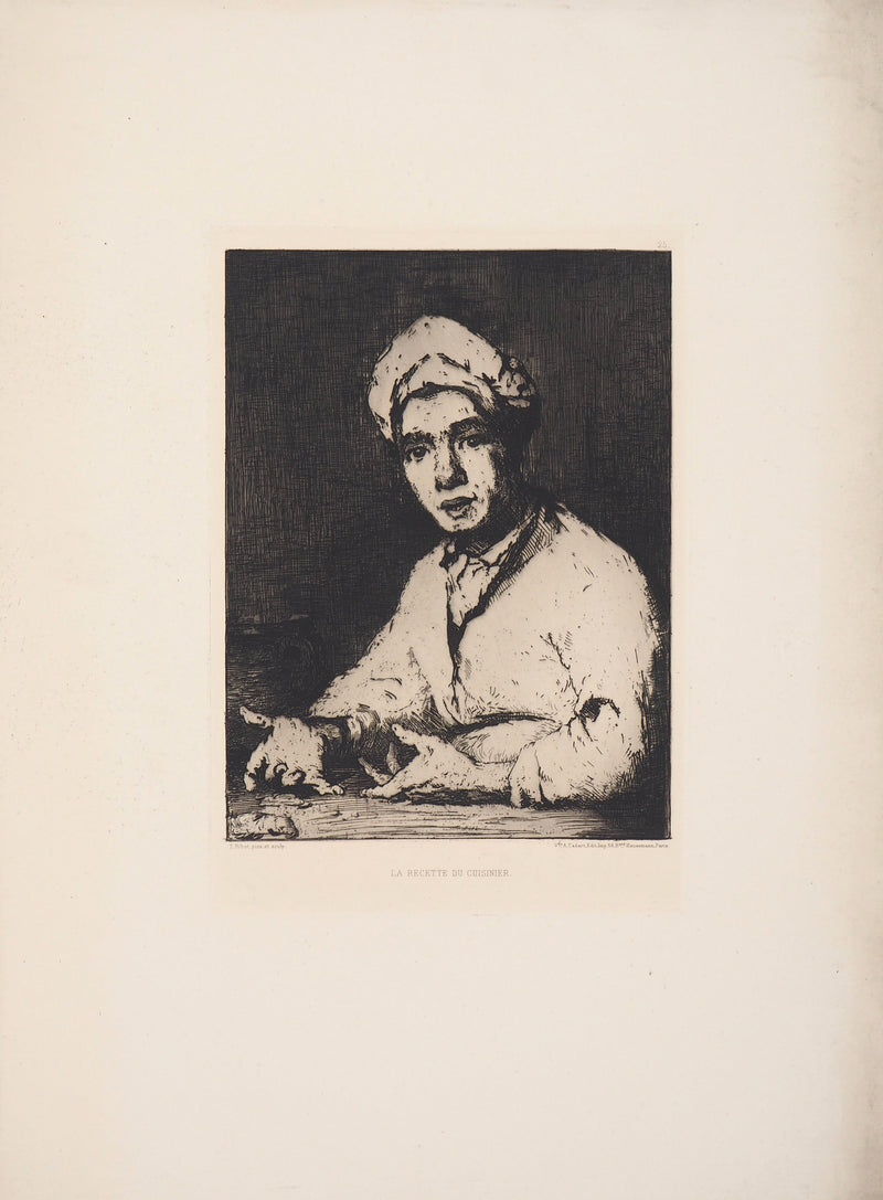Théodule RIBOT : La recette du cuisinier - Gravure (détail)
