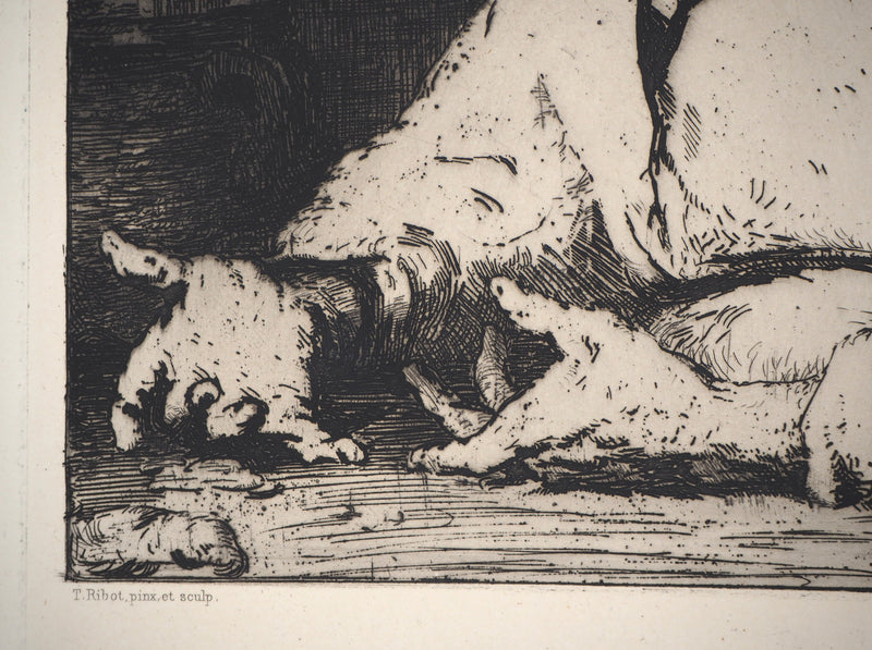 Théodule RIBOT : La recette du cuisinier - Gravure (détail)
