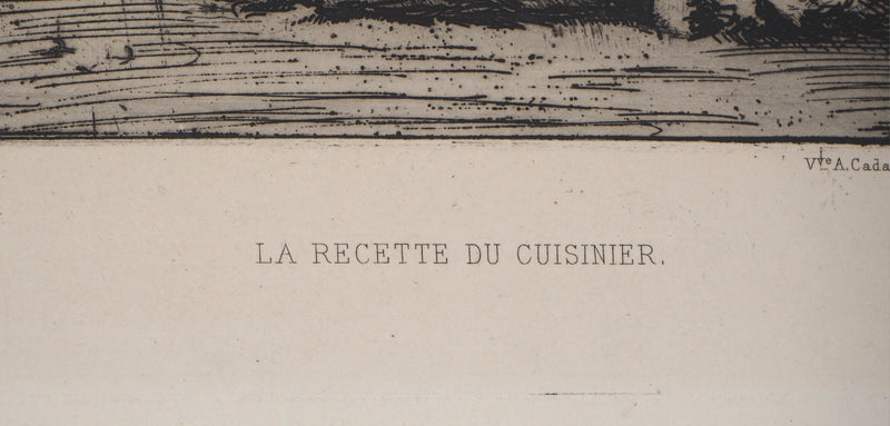 Théodule RIBOT : La recette du cuisinier - Gravure (détail)