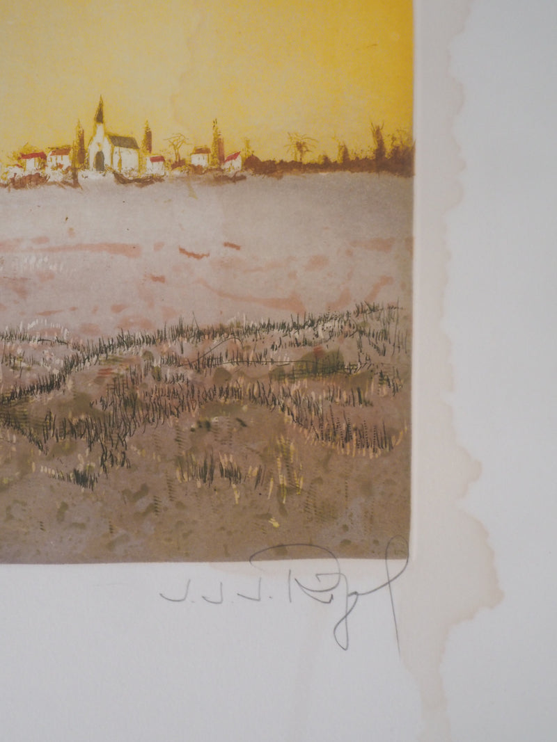 Jacques Joachim Jean RIGAL : Arbre solitaire (Paysage d&