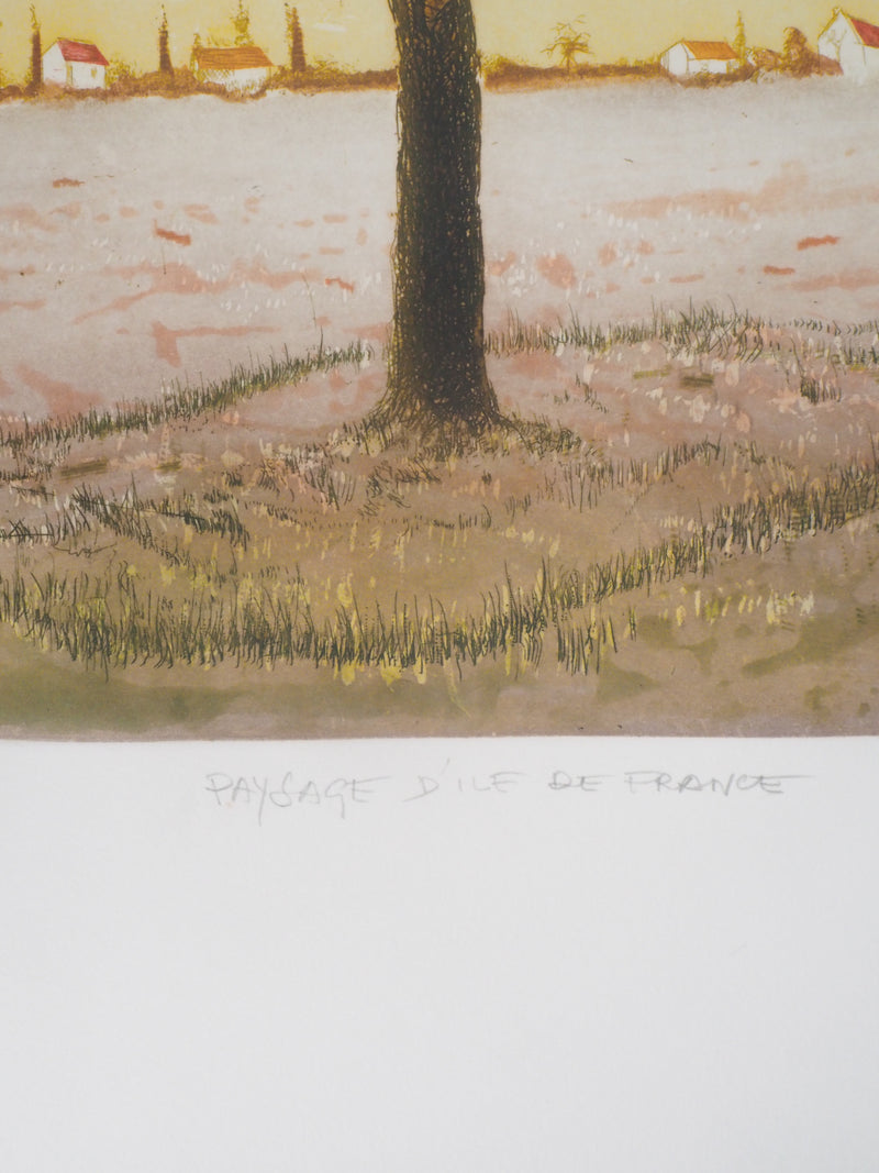 Jacques Joachim Jean RIGAL : Arbre solitaire (Paysage d&
