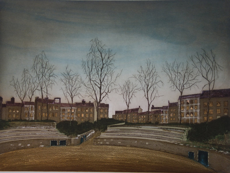 Jacques Joachim Jean RIGAL : Les arènes de Lutèce - Gravure (détail)