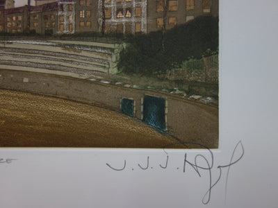 Jacques Joachim Jean RIGAL : Les arènes de Lutèce - Gravure (détail)