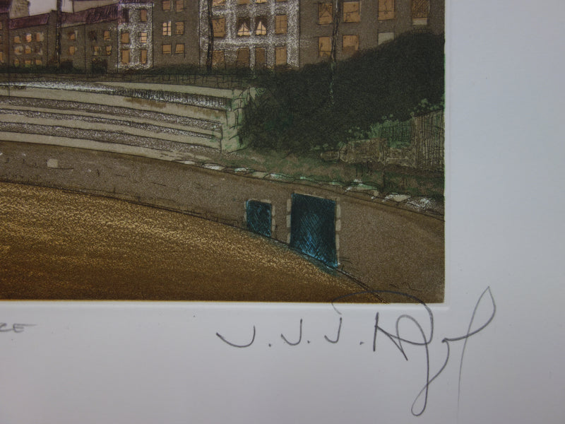 Jacques Joachim Jean RIGAL : Les arènes de Lutèce - Gravure (détail)