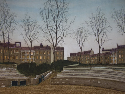 Jacques Joachim Jean RIGAL : Les arènes de Lutèce - Gravure (détail)