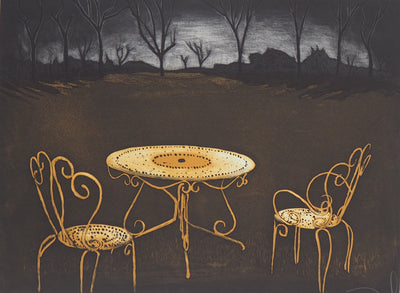Jacques Joachim Jean Rigal : A l'aube d'une attente - Gravure