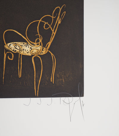 Jacques Joachim Jean Rigal : A l'aube d'une attente - Gravure (détail)