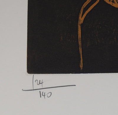 Jacques Joachim Jean Rigal : A l'aube d'une attente - Gravure (détail)
