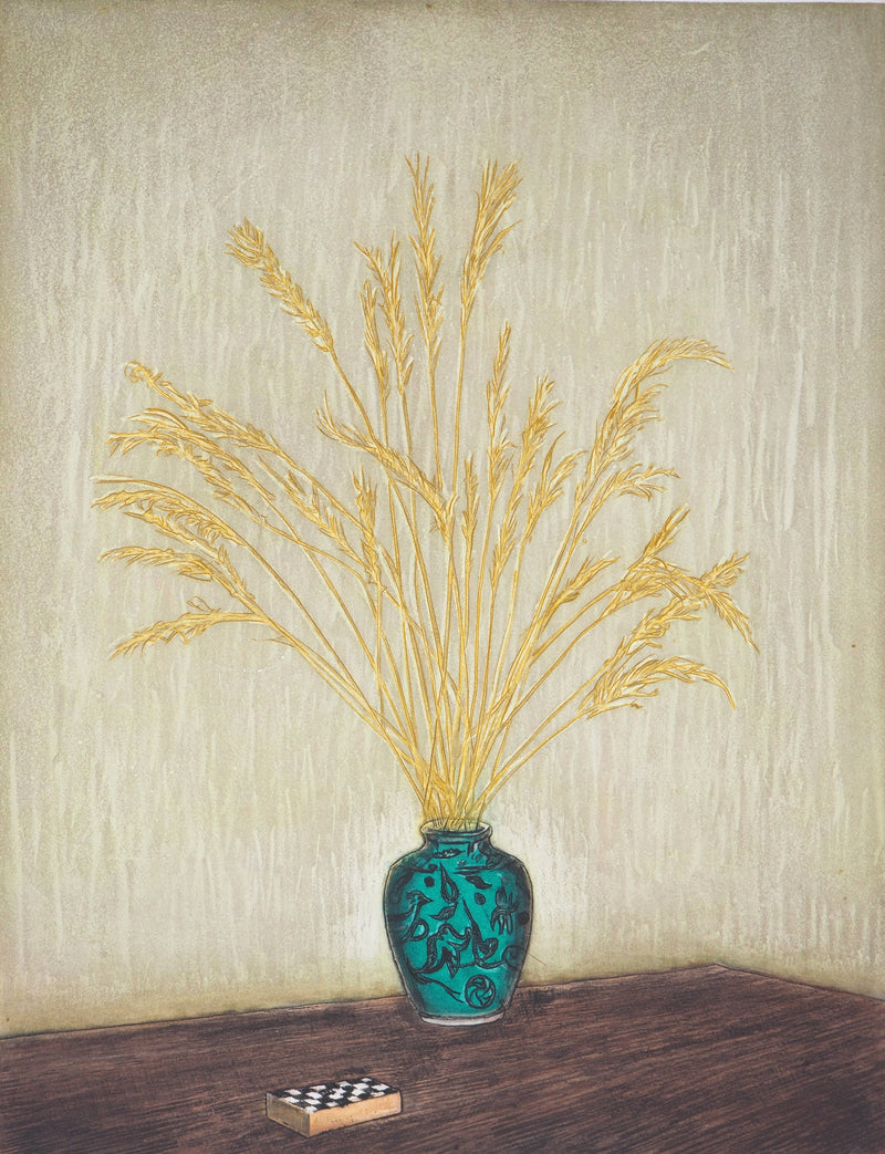 Jacques Joachim Jean RIGAL : Nature morte aux épis - Gravure
