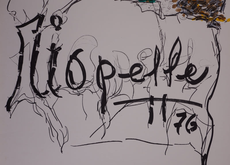 Jean-Paul RIOPELLE : Composition moderne - Lithographie (détail)