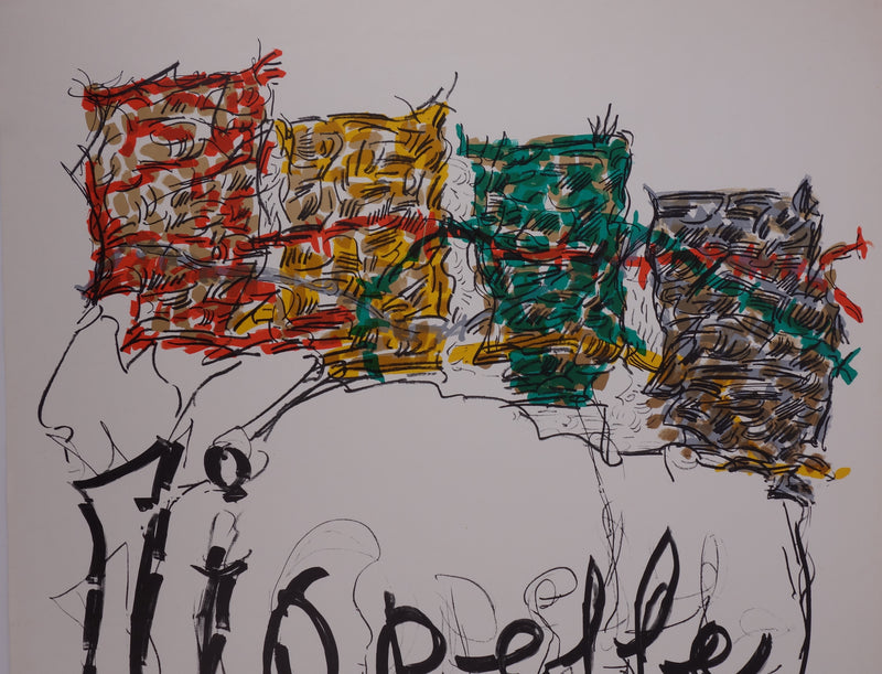Jean-Paul RIOPELLE : Composition moderne - Lithographie (détail)