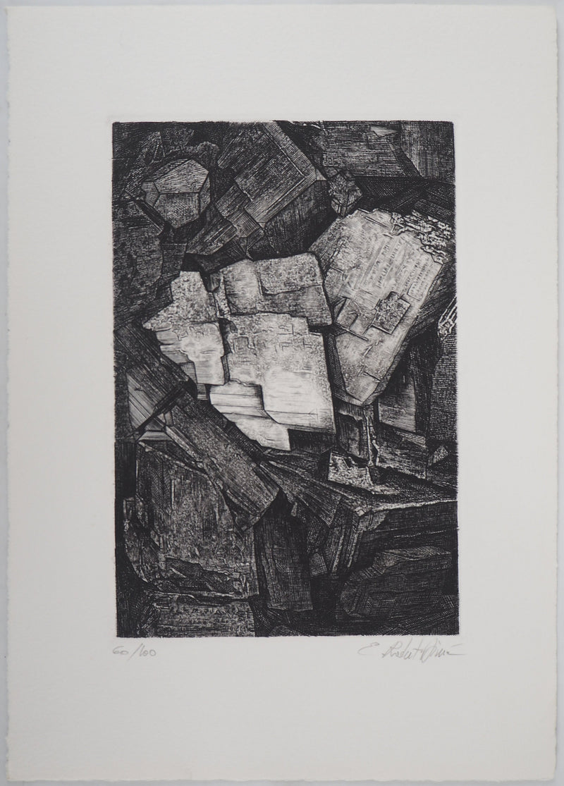 Eric ROBERT-AYME : Construction - Gravure (détail)