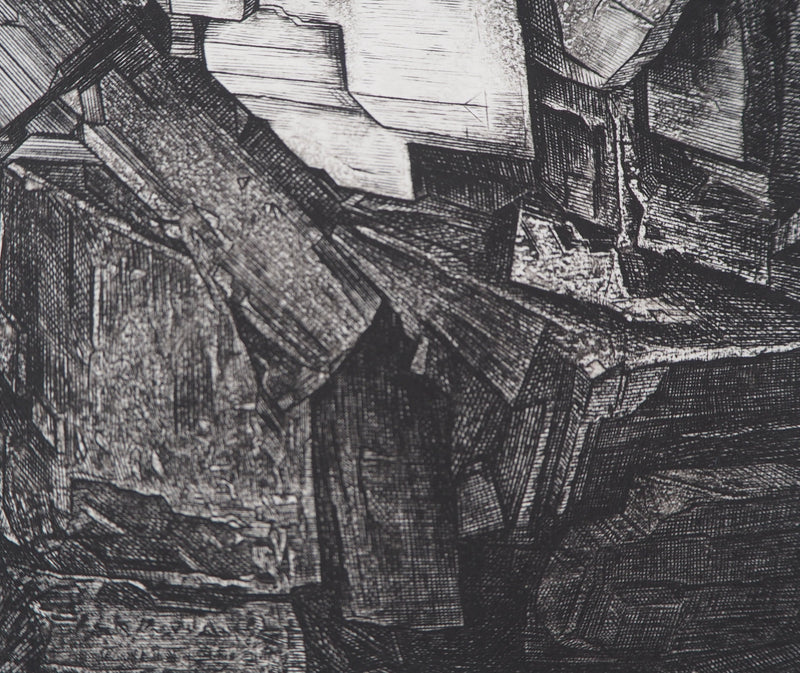 Eric ROBERT-AYME : Construction - Gravure (détail)