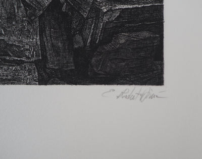 Eric ROBERT-AYME : Construction - Gravure (détail)