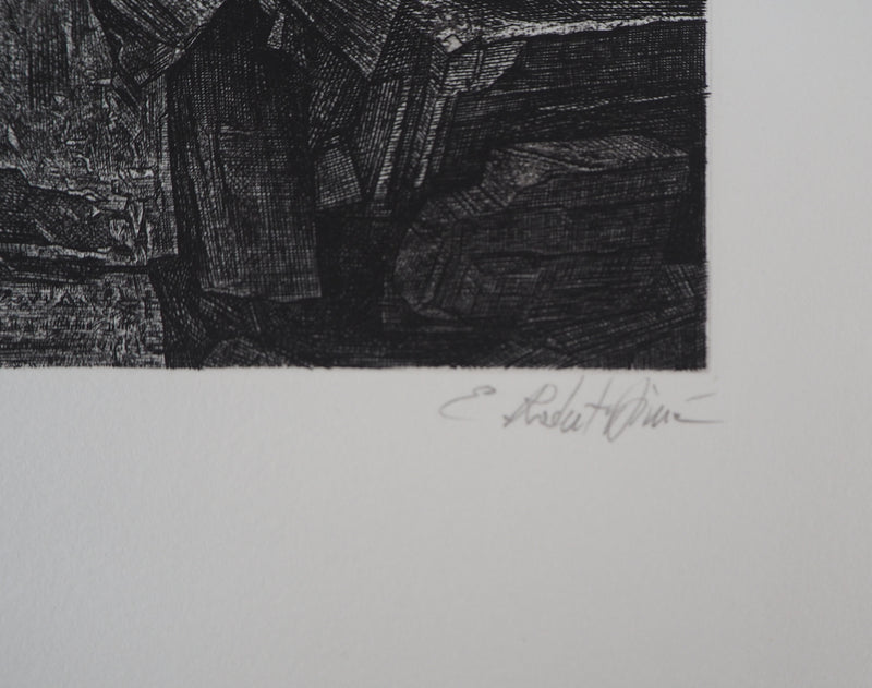 Eric ROBERT-AYME : Construction - Gravure (détail)