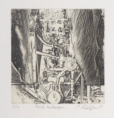 Eric ROBERT-AYME : Fossile mécanique, 1996 - Gravure