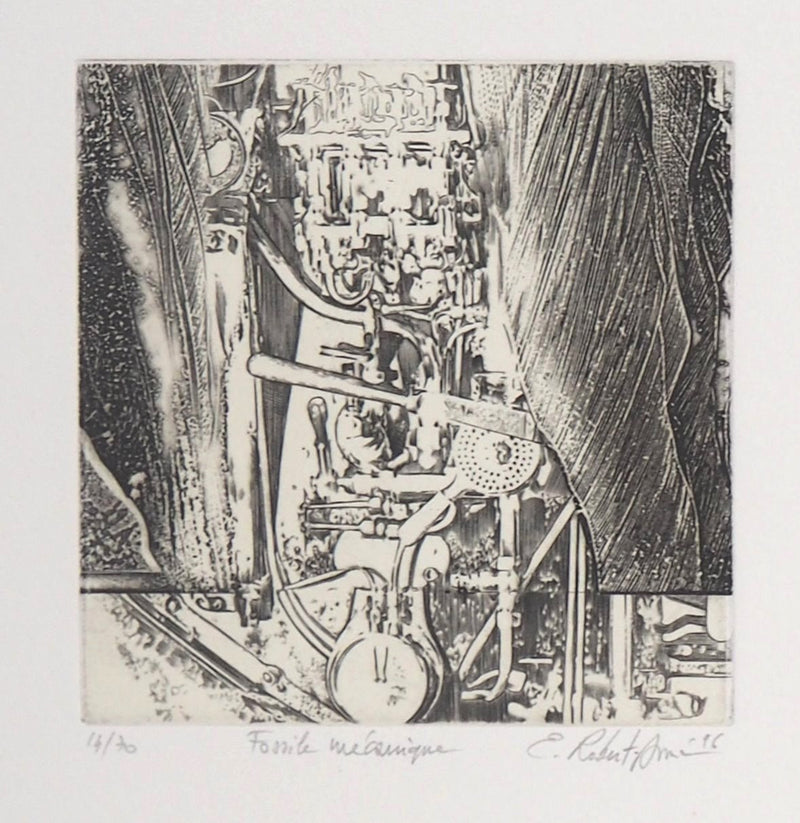 Eric ROBERT-AYME : Fossile mécanique, 1996 - Gravure