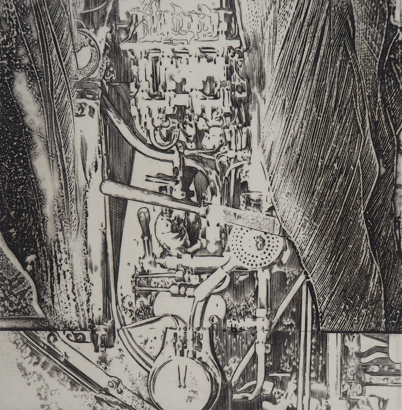 Eric ROBERT-AYME : Fossile mécanique, 1996 - Gravure (détail)