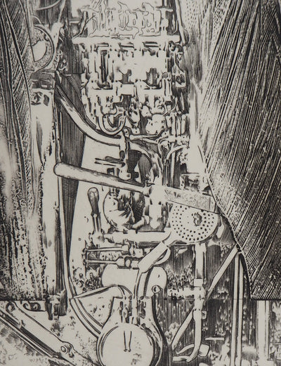 Eric ROBERT-AYME : Fossile mécanique, 1996 - Gravure (détail)