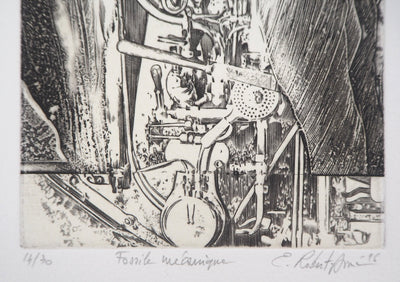 Eric ROBERT-AYME : Fossile mécanique, 1996 - Gravure (détail)