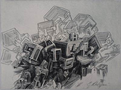 Eric ROBERT-AYME : Géométrie destructrice - Gravure