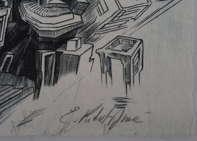 Eric ROBERT-AYME : Géométrie destructrice - Gravure (détail)