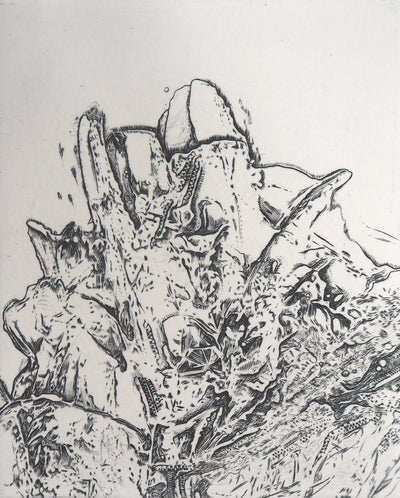 Eric ROBERT-AYME : Sommet surréaliste, 2000 - Gravure (détail)