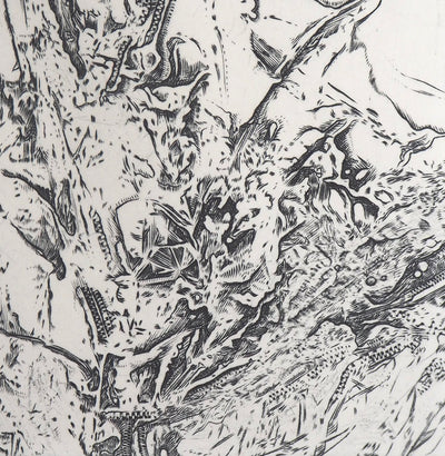 Eric ROBERT-AYME : Sommet surréaliste, 2000 - Gravure (détail)