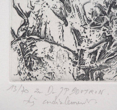 Eric ROBERT-AYME : Sommet surréaliste, 2000 - Gravure (détail)