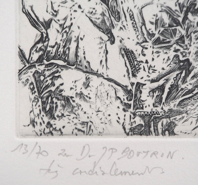 Eric ROBERT-AYME : Sommet surréaliste, 2000 - Gravure (détail)