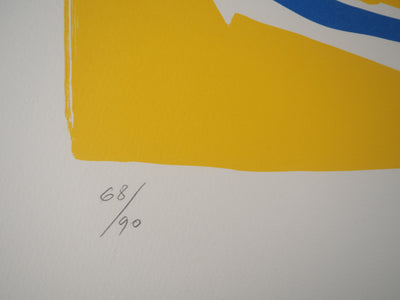 LLIMOS ROBERT : Chat et Poisson, 1987 - Lithographie (détail)