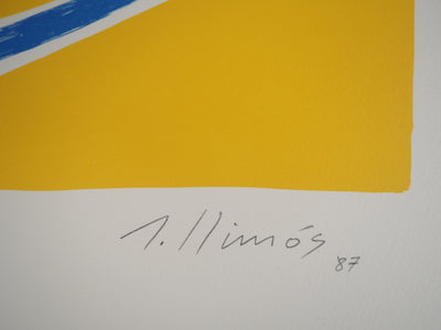 LLIMOS ROBERT : Chat et Poisson, 1987 - Lithographie (détail)