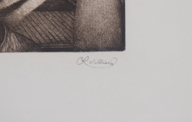 Christian ROBILLIARD : La Rencontre  - Gravure (détail)