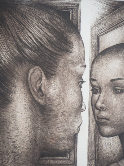 Christian ROBILLIARD : La Rencontre  - Gravure (détail)