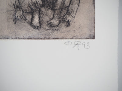 Patrick ROCARD : Les trois figures - Gravure (détail)