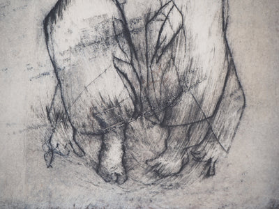 Patrick ROCARD : Les trois figures - Gravure (détail)