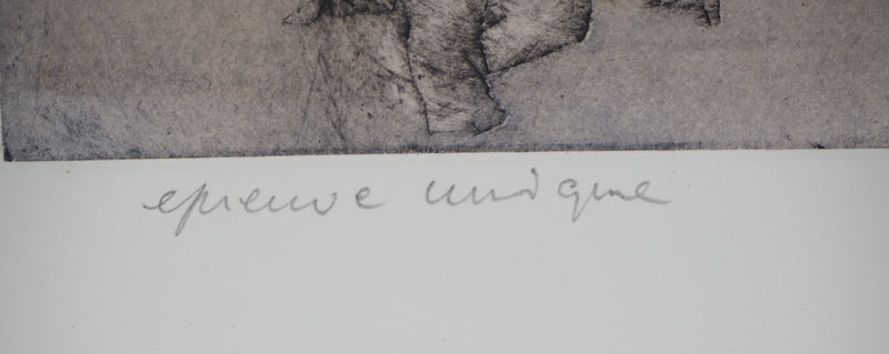 Patrick ROCARD : Les trois figures - Gravure (détail)