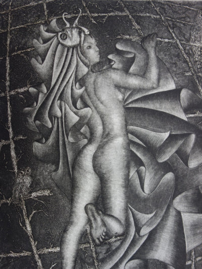 Danielle ROCHE : Nocturne - Gravure (détail)
