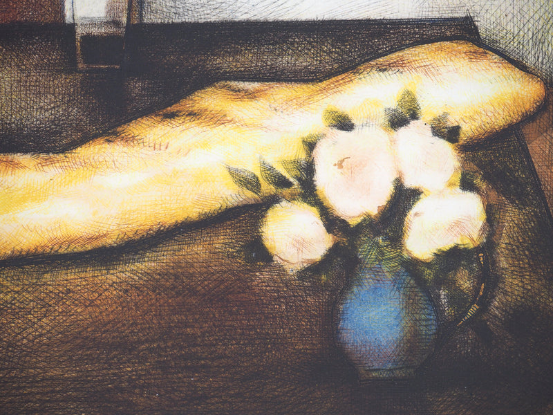 Marcel ROCHE : Pain et roses - Gravure (détail)