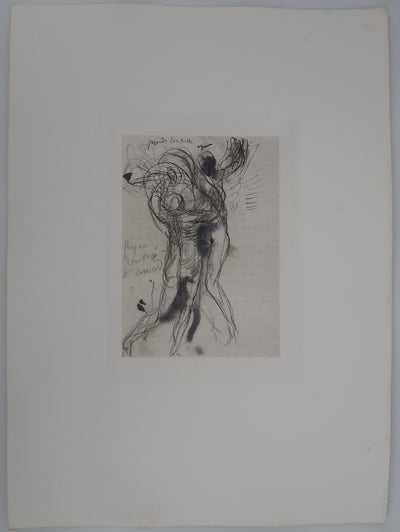 Auguste RODIN : L'affrontement - Héliogravure (détail)