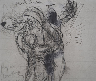 Auguste RODIN : L'affrontement - Héliogravure (détail)