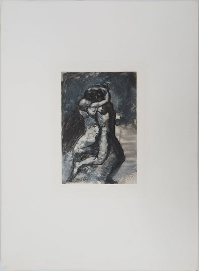 Auguste RODIN : Les amoureux - Héliogravure (détail)